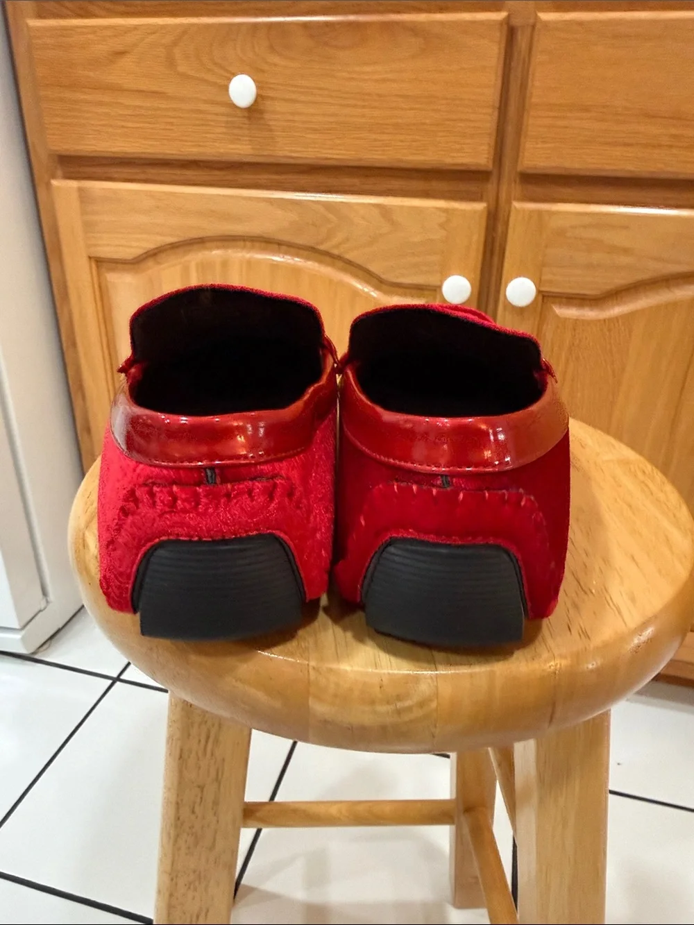 Amali Roberto Red Velvet Driving Moccasin Loafers Men’s Size 12